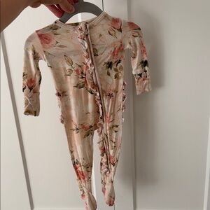 Posh Peanut Floral Kids Pajamas - Pink and Cream